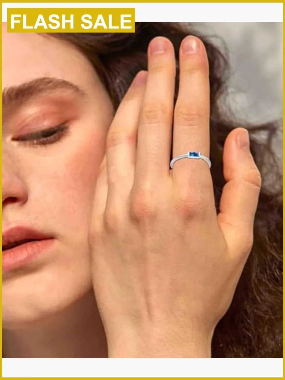 Stackable Baguette CZ Ring Gold Silver Plated Non Tarnish Birthstone Gift Size